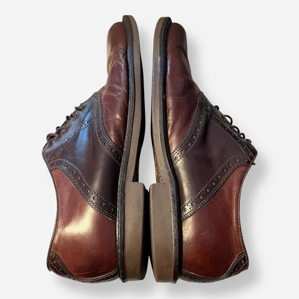 Johnston & Murphy Mens Saddle Oxfords‎ Dress Shoes Sz 13 Brown Two Tone Italy